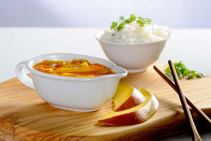 Serviervorschlag Mango Tomatensauce